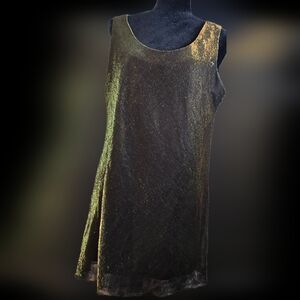 Shimmery Gold Sleeveless Slip On Mini Party Dress SZ 16